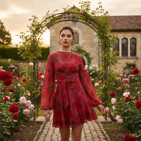 Keepsake Find You Mini Dress Raspberry Dahlia - Picture 1 of 5